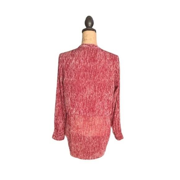 Banana Republic Blouse Top Button Down Tiered Red Size Small - Picture 2 of 3